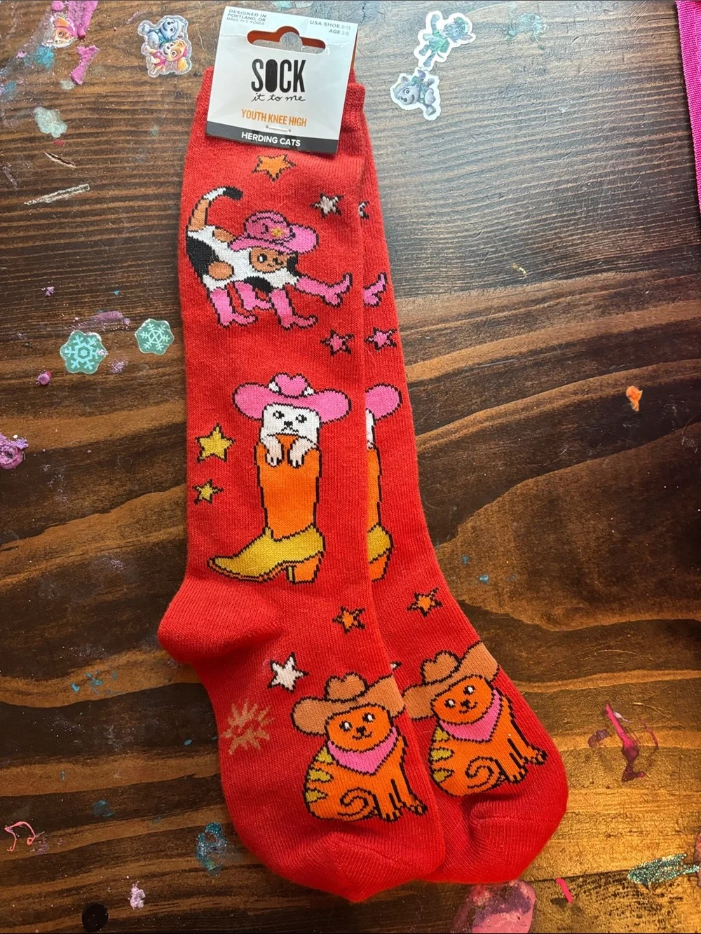 Cowboy cat lucky socks
